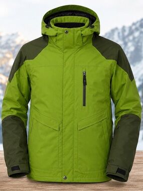 Descente HEAT NAVI® Men’s Medium Insulated Ski Snowboard Jacket Green Waterproof